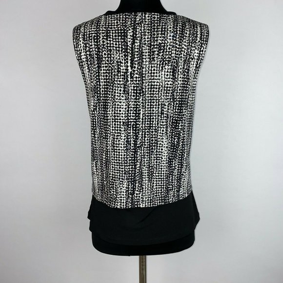T Tahari S Double Layer Patterned Tank Top - Picture 5 of 6
